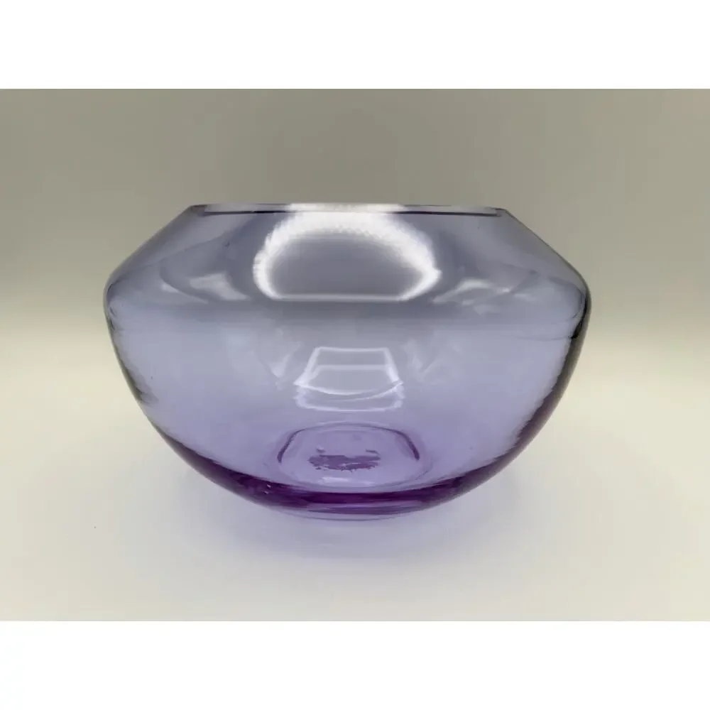 Alexandrite Neodymium Floating Rose Bowl Vase 5” Beveled Rim Art Glass